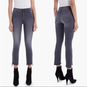 MOTHER The Insider Crop Step Fray Dancing in the Moonlight Gray Jeans size 25